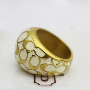 Coach Signature Monogram Enamel Dome Ring, size 8, Coach Ring